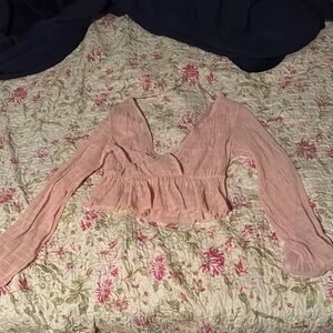 Peach Long Sleeve Women's Top